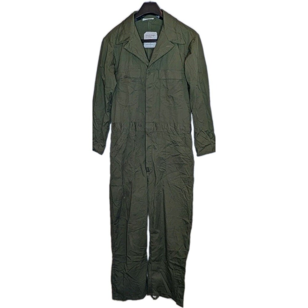 US Navy Coveralls Mens 44R Green Utility Shipboard Vintage 1998 USN Boilersuit